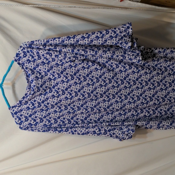 New Michael Kors blue and white floral dress with bell sleeves size medium - Picture 5 of 8